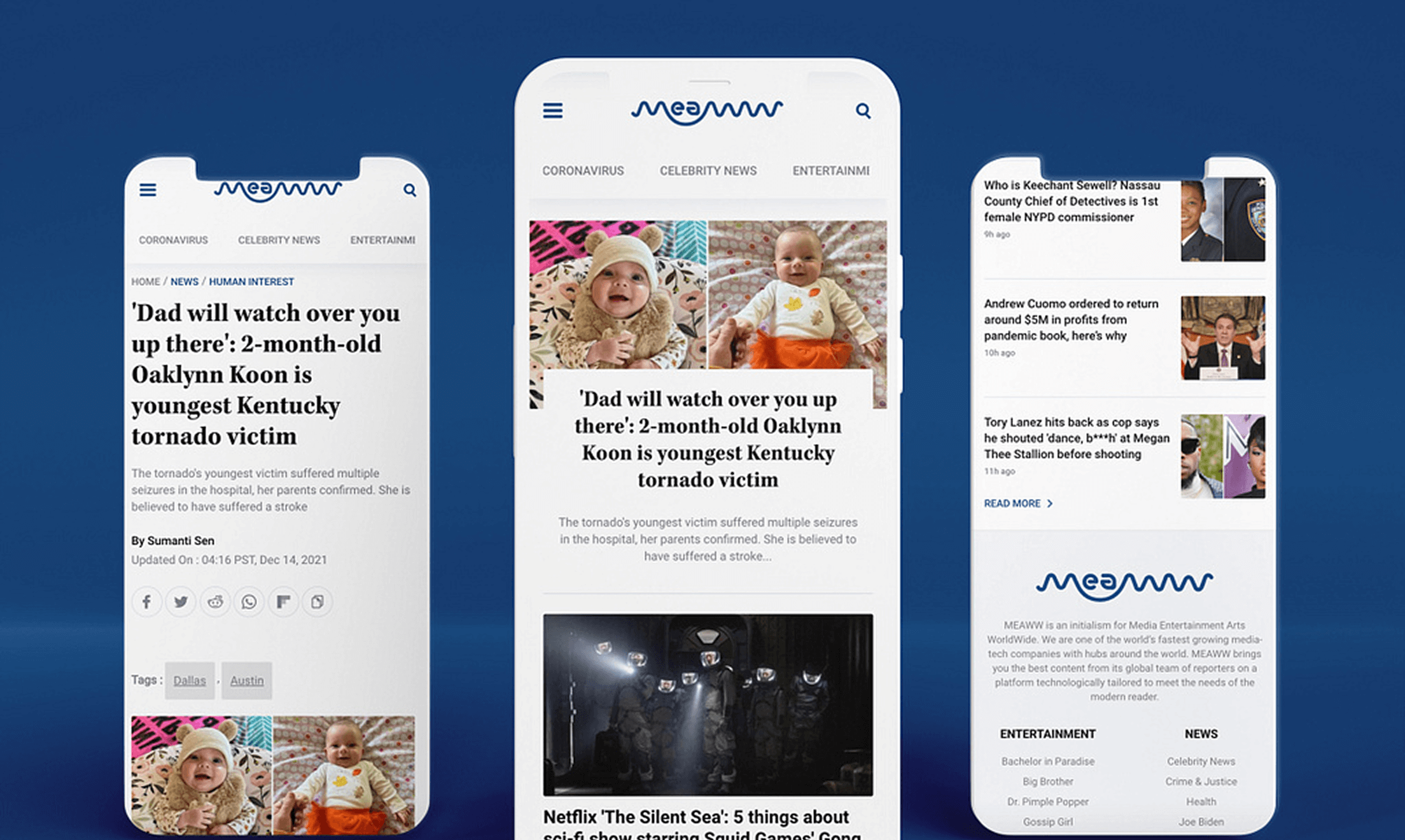 Meaww Global newsroom web development project