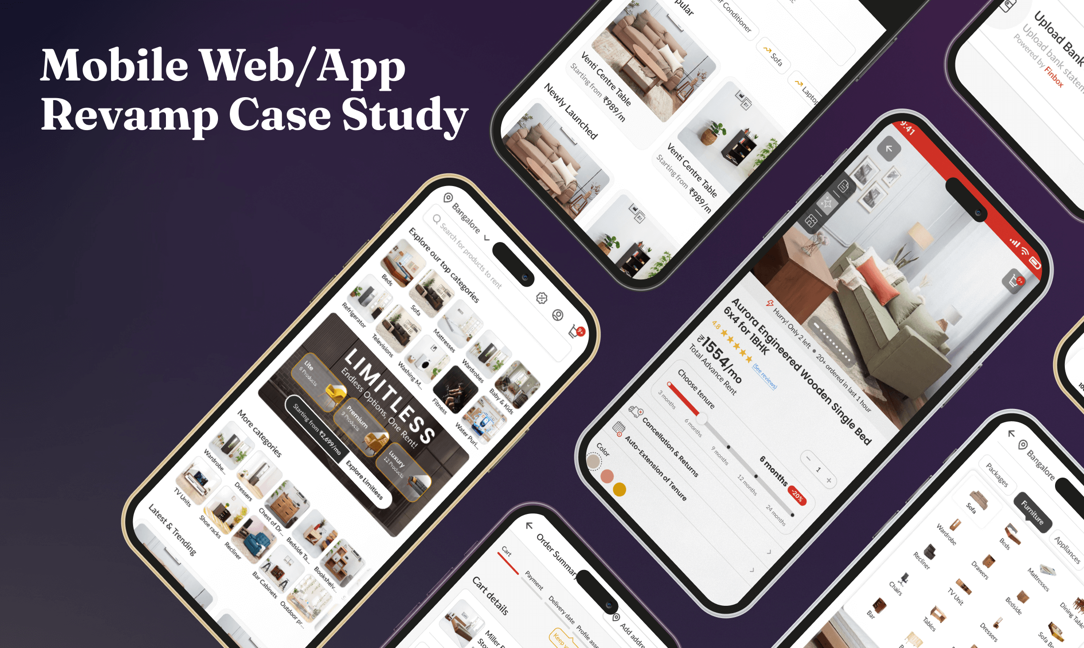 Rentomojo mobile web revamp UI UX design